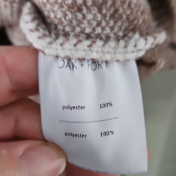 OAK + FORT Brown and Cream Argyle V-Neck Sweater Vest Sz Small Ptp 19+ - Picture 5 of 6